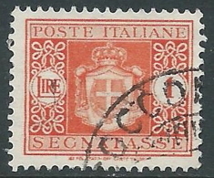 1945 LUOGOTENENZA SEGNATASSE USATO 1 LIRA SENZA FILIGRANA - R41 - Postage Due