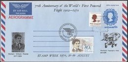 NEW ZEALAND AEROGRAMME COMMEMORATING 77TH ANNIVERSARY 1ST FLIGHT - Poste Aérienne