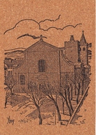 Saint-Pons-de-Thomières - La Cathédrale - Carte En Liège - Dessin De D. Lordey ! - Saint-Pons-de-Thomières