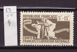 Colonies Françaises émission Générale 1943 Y&T N°63 - Michel N°4 *** - 5,00f+15,00f Aide Aux Combattants - Sonstige & Ohne Zuordnung