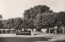 ESSOYES - LA PLACE ET L'ABREUVOIR - BELLE CARTE PHOTO - TERRASSE DE CAFE - VEHICULE AUTOMOBILE - 2 SCANNS - - Essoyes