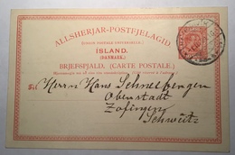 Iceland „WHICH STAMPS ARE FOR SALE AT THE P.O REYKJAVIK“postal Stationery 1921 > Zofingen, Schweiz (Island Cover Lettre - Ganzsachen