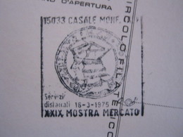 A.05 ITALIA ANNULLO - 1975 CASALE MONFERRATO ALESSANDRIA MOSTRA MERCATO SAN GIUSEPPE MONETA MONEY - Münzen