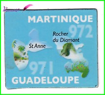 Magnet Le Gaulois Les Départements - 971 Guadeloupe / 972 Martinique St Anne Rocher Du Diamant - Magnets