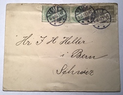 Denmark 1907 VEILE Rare POSTAL STATIONERY CUT OUT FRANKING Cover >Bern Schweiz(Danmark  Brief Dänemark Ganzsache - Brieven En Documenten