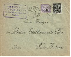 1929 - Tunisie - Lettre De Tunis Pour Pont Audemer - Tp N° 132 + 156 - Covers & Documents