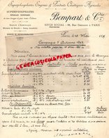 75- PARIS- LETTRE BOMPART-SUPERPHOSPHATES ENGRAIS AGRICULTURE-1897-98 RUE DEMOURS- PHOSPHATE NITRATE SOUDE - 1800 – 1899