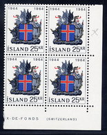 ICELAND 1964 20th Anniversary With Flaw MNH / **,  Facit 417v - Unused Stamps