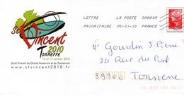 PAP-  Illustré Saint Vincent 2010 Tonnerre (89) -TP Repiqué Marianne De Lamouche - Wein & Alkohol