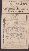 Canada Postal Stationery Ganzsache 1c. Victoria PRIVATE Print L. COFFEE & Co. Barley Commission Merchants TORONTO 18?? - 1860-1899 Reinado De Victoria