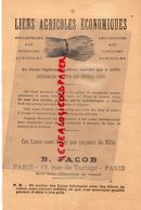 75- PARIS -RARE LETTRE B. JACOB-19 RUE TURBIGO-LIENS AGRICOLES FIBRES VEGETALES- AGRICULTURE 1895 - Agricultura