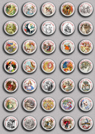 35 X Alice In Wonderland BADGE BUTTON PIN SET 2 (1inch/25mm Diameter) 35 DIFF - Pins