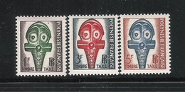 POLINESIA FRANCESE - SEGNATASSE - 1958: 3 Valori Nuovi Stl Raffiguranti MASCHERE - In Ottime Condizioni. - Timbres-taxe