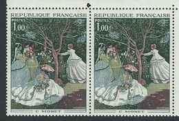 [26] Variété : N° 1703 Monet  Timbre Plus Grand Tenant à Normal  ** - Unused Stamps