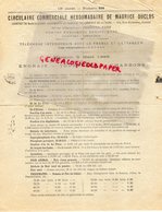 75- PARIS- RARE LETTRE CIRCULAIRE COMMERCIALE MAURICE DUCLOS-104 RUE RICHELIEU-1895-ENGRAIS TOURTEAUX-AGRICULTURE -OS - 1800 – 1899