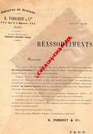 75- PARIS-RARE LETTRE REASSORTIMENTS GRAINES- 1895-E. FORGEOT-HORTICULTURE HORTICULTEUR- 6 QUAI MEGISSERIE- - 1800 – 1899