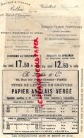 78- VERSAILLES- RARE BANQUE CHANGE BELLAIS-62 RUE ORANGERIE-BANQUE FRANCO EGYPTIENNE-PARIS-ALEXANDRE MARGOT BANQUIER - Bank En Verzekering