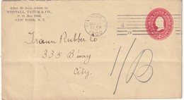 USA 1900   ENTIER POSTAL/GANZSACHE/POSTAL STATIONERY  LETTRE DE NEW YORK REPIQUAGE PRIVE - ...-1900