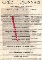 37- TOURS- RARE DOUBLE LETTRE CREDIT LYONNAIS 39 RUE NATIONALE- BANQUE 1894 - Bank & Insurance