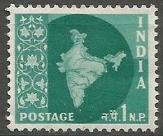 India - 1957 Map Of India 1np MLH *    SG 375  Sc 275 - Ungebraucht