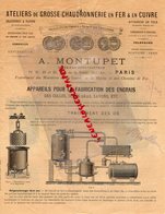 75- PARIS- RARE CATALOGUE A. MONTUPET-INGENIEUR CONSTRUCTEUR CHAUDRONNERIE FER CUIVRE-FABRICATION ENGRAIS AGRICULTURE OS - Landwirtschaft