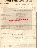 13- MARSEILLE- RARE LETTRE COMPTOIR AGRICOLE-HENRY CHABROL-SPECIALITE TOURTEAUX COPRAH POUR LAITIERE -AGRICULTURE-1897 - Landwirtschaft