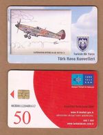 AC - TURK TELECOM PHONECARDS -  SUPERMARINE SPITFIRE MK - XIX 1947 - 54 4 CREDITS : 50 ​DATE : 2006 - Avions