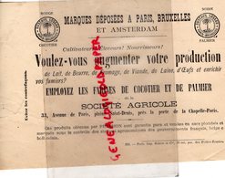 93- PLAINE ST SAINT DENIS-PORTE CHAPELLE PARIS-AMSTERDAM LETTRE GUSTAVE LOSSON-FARINES COCOTIER PALMIER-SOCIETE AGRICOLE - Landwirtschaft