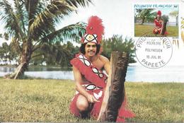 POLYNESIE FRANCAISE Premier Jour 2 Cartes + 1 Courrier  Folklore Polynésien 10 Juillet 81 PAPEETE - Covers & Documents