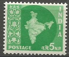 India - 1957 Map Of India 5np MLH *    SG 378  Sc 278 - Nuevos