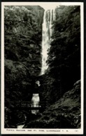 Ref 1245 - Real Photo Postcard - Pistyll Rhiadr Waterfall Llanrhaidr Montgomeryshire Wales - Montgomeryshire