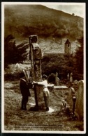 Ref 1245 - Real Photo Postcard - St Kevin's Cross & Kitchen - Glendalough Wicklow Ireland - Wicklow