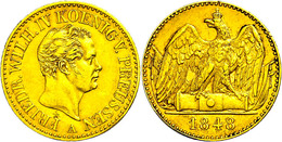 Doppelter Friedrich D'or, 1848, Friedrich Wilhelm IV., AKS 61, J. 113, Avers Berieben, Wz. Rf., Ss-vz.  Ss-vz - Other & Unclassified