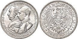 3 Mark, 1915, Friedrich Franz IV., Auf Die Jahrhundertfeier Des Großherzogtums, Wz. Rf., Avers Vz-st, Revers St., Katalo - Otros & Sin Clasificación