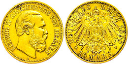 10 Mark, 1890, Ludwig IV., Kl. Rf., Ss., Katalog: J. 220 Ss - Otros & Sin Clasificación