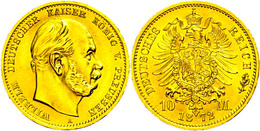 10 Mark, 1872, A, Wilhelm I., Wz. Rf., St., Katalog: J. 242 St - Other & Unclassified