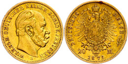 20 Mark, 1872, B, Wilhelm I., Kl. Rf., Ss., Katalog: J. 243 Ss - Altri & Non Classificati