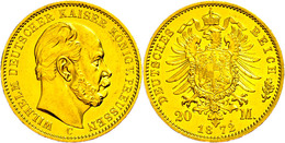 20 Mark, 1872, C, Wilhelm I., Kl. Rf., Vz., Katalog: J. 243 Vz - Sonstige & Ohne Zuordnung