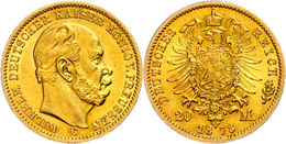 20 Mark, 1873, C, Wilhelm I., Kl. Rf., Ss., Katalog: J. 243 Ss - Other & Unclassified