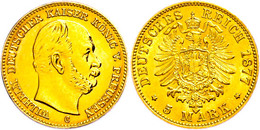 5 Mark, 1877, C, Wilhelm I., Avers Poliert, Vz., Katalog: J. 244 Vz - Sonstige & Ohne Zuordnung