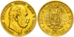 10 Mark, 1875, B, Wilhelm I., Kl. Rf., Ss., Katalog: J. 245 Ss - Altri & Non Classificati