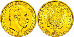 20 Mark, 1874, C, Wilhelm I., Kl. Rf., Ss., Katalog: J. 246 Ss - Sonstige & Ohne Zuordnung