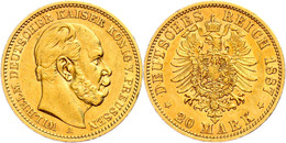 20 Mark, 1887, Wilhelm I., Kl. Rf., Ss., Katalog: J. 246 Ss - Otros & Sin Clasificación