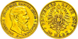 20 Mark, 1888, Friedrich III., Kl. Rf., Ss., Katalog: J. 248 Ss - Sonstige & Ohne Zuordnung