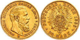 20 Mark, 1888, Friedrich III., Minimale Randfehler, Vz., Katalog: J. 248 Vz - Autres & Non Classés