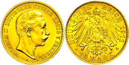 10 Mark, 1911, Wilhelm II., Wz. Kratzer, Vz-st., Katalog: J. 251 Vz-st - Other & Unclassified