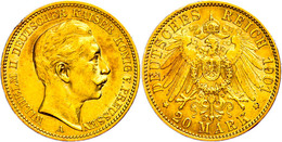 20 Mark, 1901, Wilhelm II., Kl. Rf., Ss., Katalog: J. 252 Ss - Andere & Zonder Classificatie