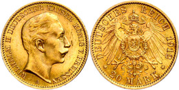 20 Mark, 1912, A, Wilhelm II., Wz. Rf., Vz., Katalog: J. 252 Vz - Autres & Non Classés
