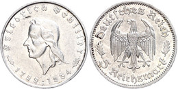 5 Reichsmark, 1934, Schiller, Kl. Rf., Ss-vz, Katalog: J. 359 Ss-vz - Other & Unclassified