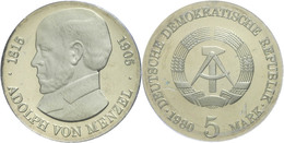 5 Mark, 1980, Menzel, In Hartplastik Verplombt, PP., Katalog: J. 1576 PP - Autres & Non Classés